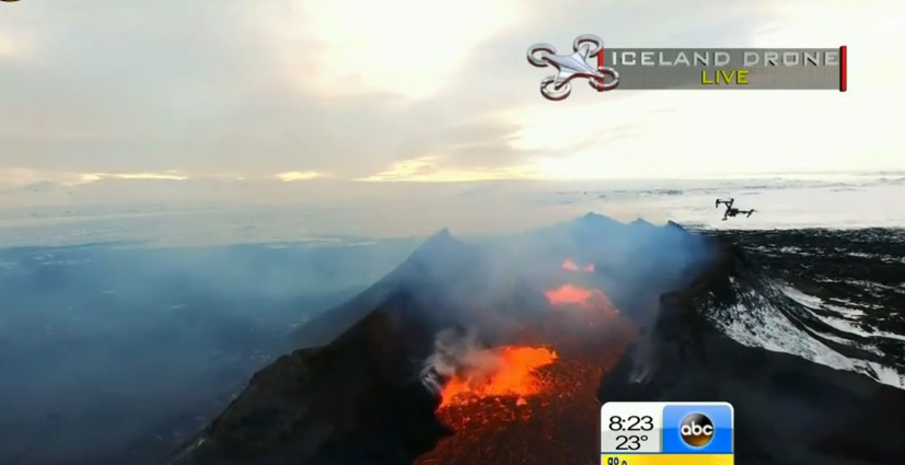 Drone Flew Over an Active Volcano in Iceland